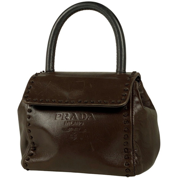 Prada Handbag Leather Brown - Picture 1 of 6